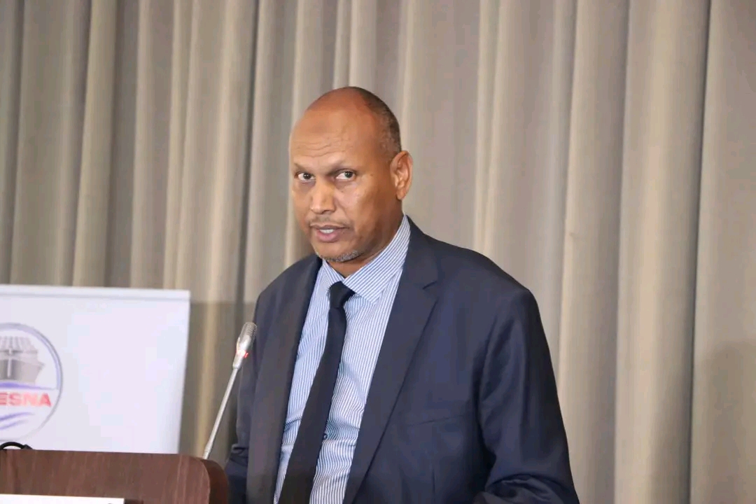 The Principal Secretary State Department for Shipping and Maritime Affairs Aden Millar during a maritime event at the Bandari Maritime Academy.