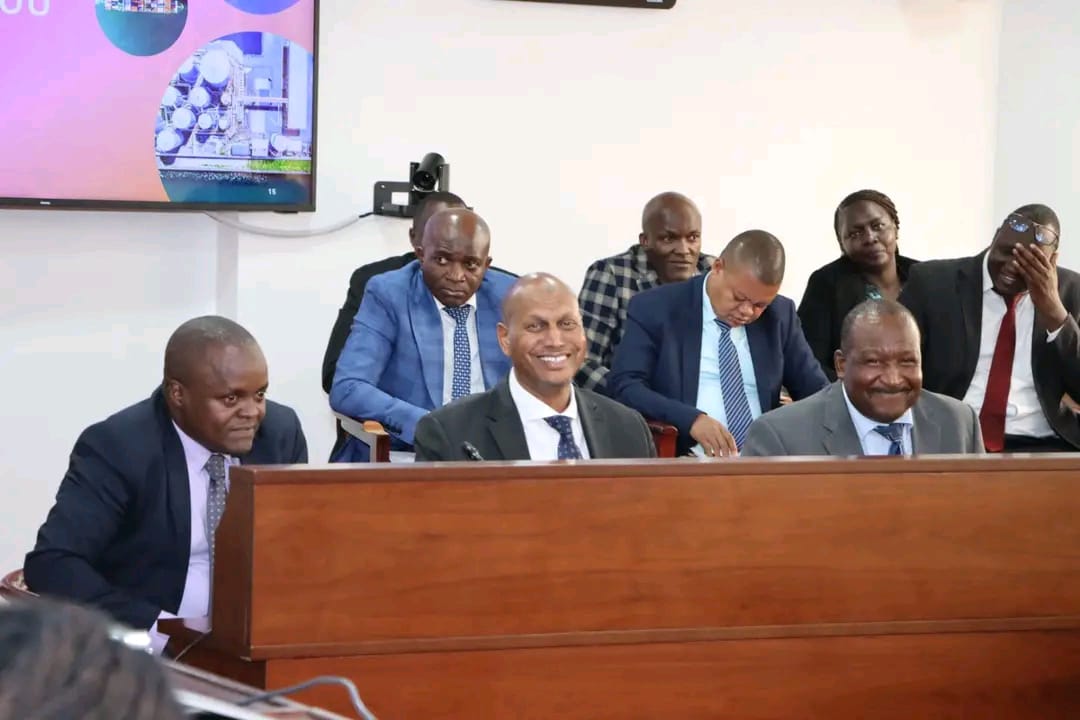 From left, Kenya Maritime Authority Director General CPA Omae Nyarandi, in the middle, State Department for Shipping and maritime affairs PS Aden Millah during the State Department for Shipping and maritime affairs 2026 BPS presentation.