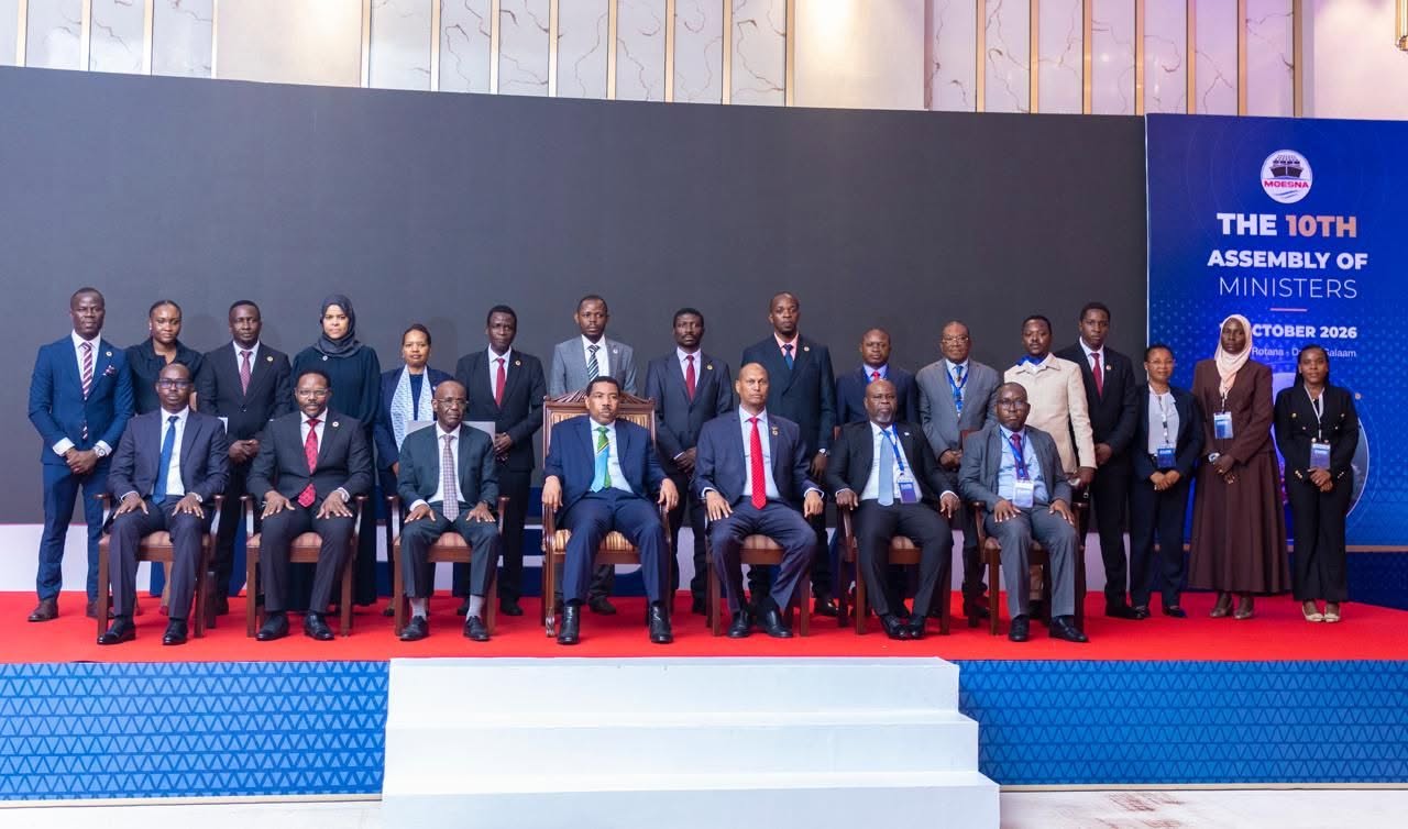 Shipping and Maritime PS Mr. Aden A. Millah third from right and in a red tie during the MOESNA event at Tanzania