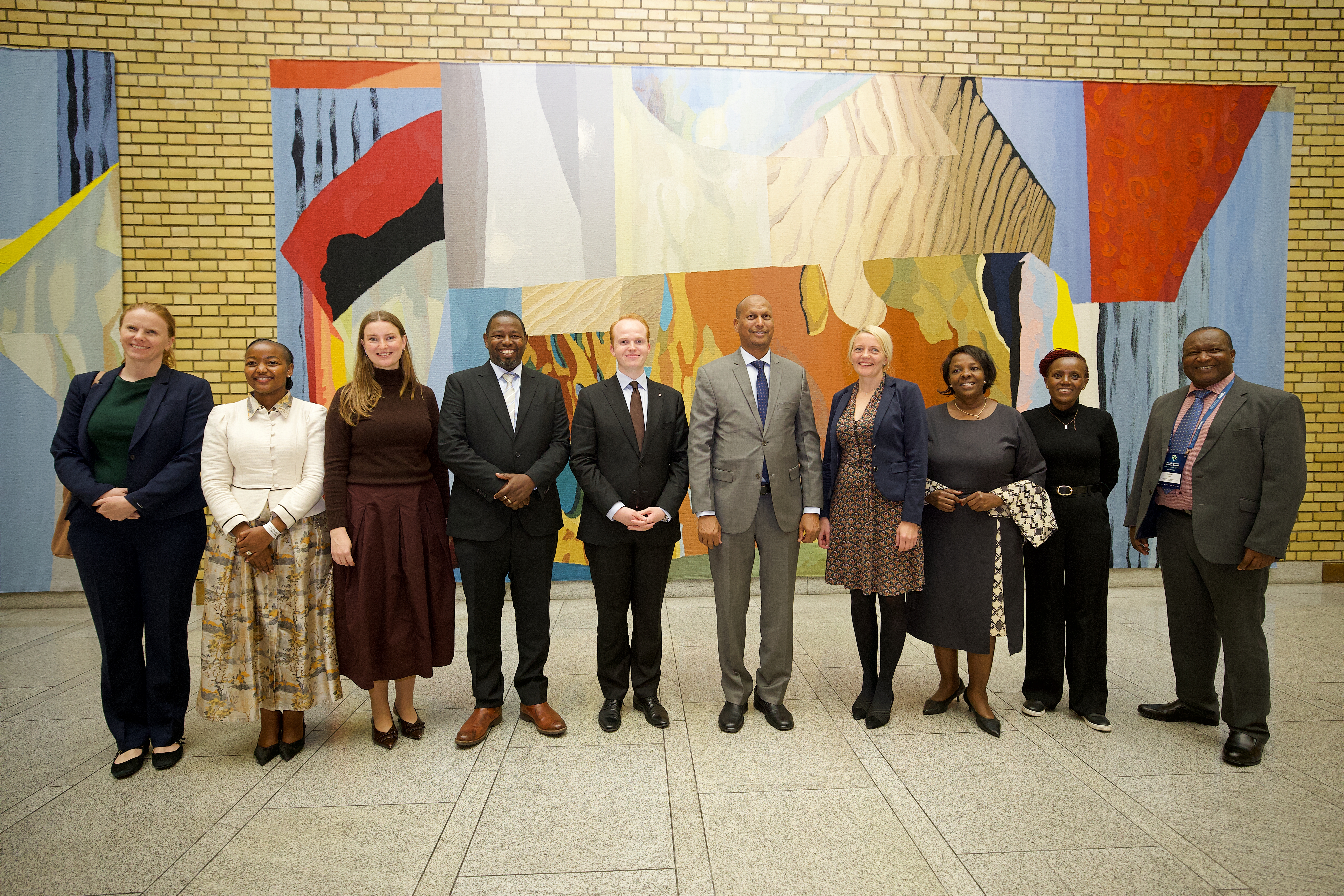 Kenyan delegation led by PS Aden Millah posses for a photo after a courtesy call to the PS Millah Courtesy Call to the Norwegian Parliament 
