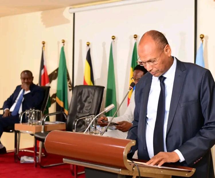 The State Department for Shipping and Maritime Principal Secretary Aden Millah during maritime event.