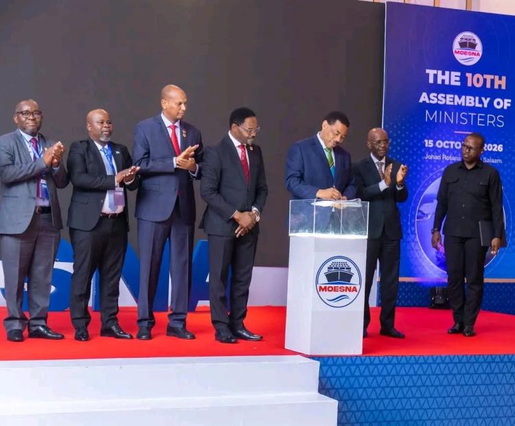 Shipping and Maritime PS Mr. Aden A. Millah, MOESNA SG during the MOENA 10th ministers assembly at Tanzania