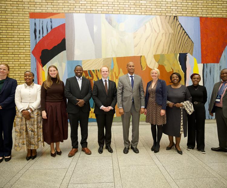 Kenyan delegation led by PS Aden Millah posses for a photo after a courtesy call to the PS Millah Courtesy Call to the Norwegian Parliament 