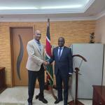 PS Aden Millah together with the Chief of Staff, Dr. Christopher Wanjau, at the Office of the Deputy President after a consultative meeting.