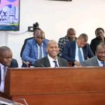 From left, Kenya Maritime Authority Director General CPA Omae Nyarandi, in the middle, State Department for Shipping and maritime affairs PS Aden Millah during the State Department for Shipping and maritime affairs 2026 BPS presentation.
